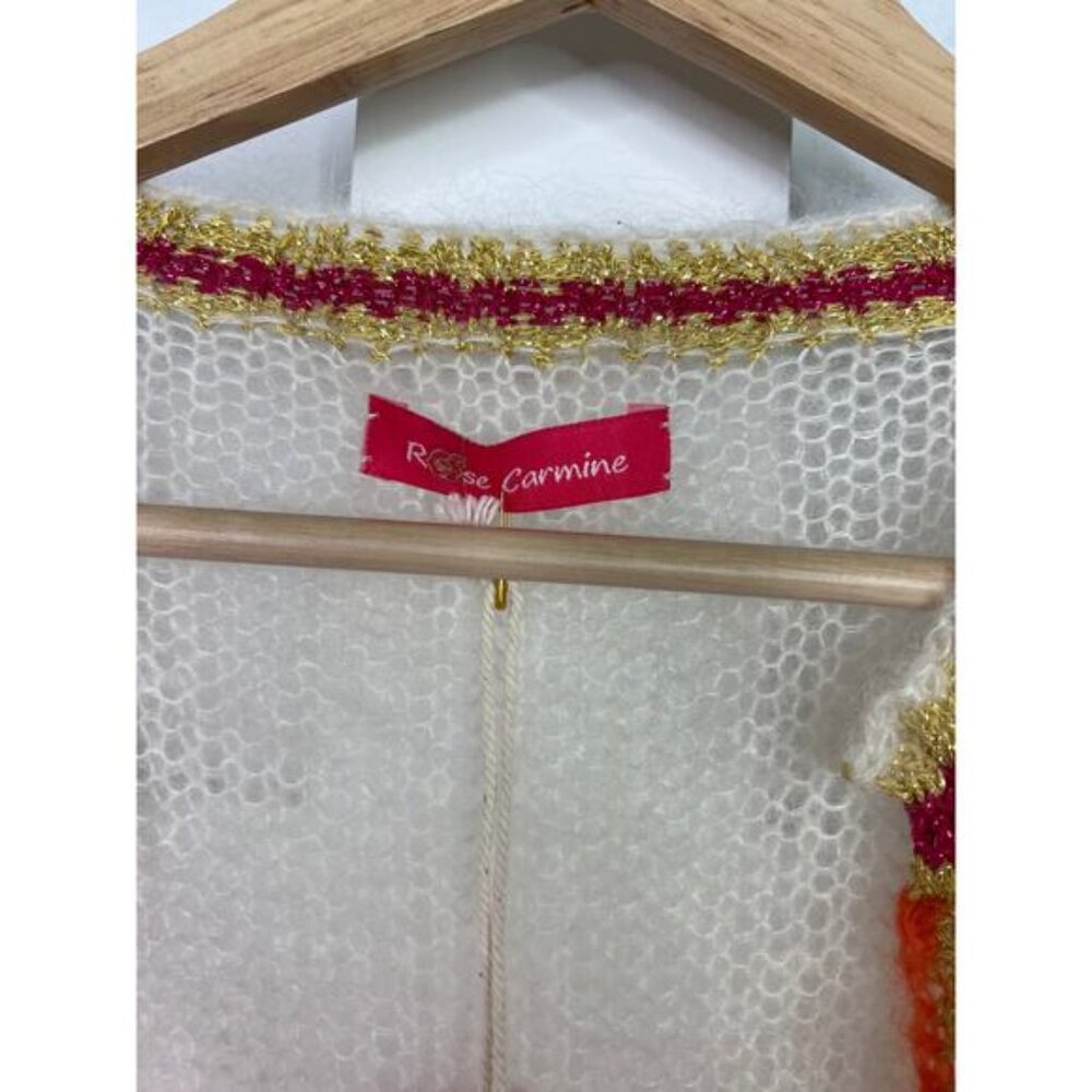 NWT Rose Carmine Oversized Ombré Mohair Blend Cardigan Pink White Size: OS - Picture 6 of 10